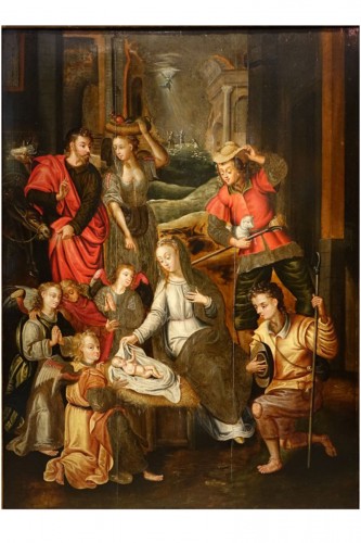 Large Adoration of the shepherds, Flanders 17th century
