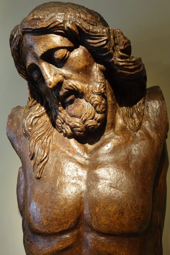 17th century - Very Important Christ in oak , Flanders or north of France 