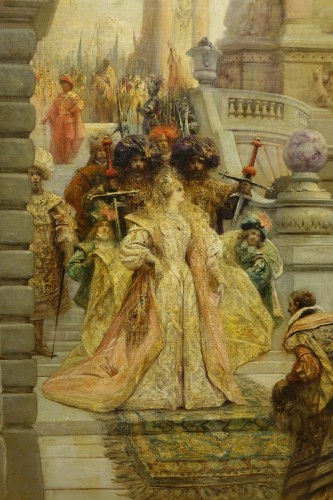 La visite de la reine de Saba -  Georges CLAIRIN ( 1843-1919) - Tableaux et dessins Style Art nouveau