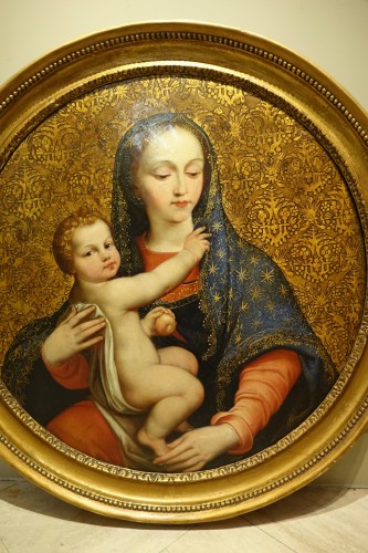 Vierge à l'Enfant,Rome, 18e s. - Tableaux et dessins Style Louis XV