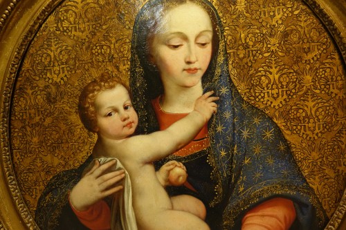 Tableaux et dessins  - Vierge à l'Enfant,Rome, 18e s.