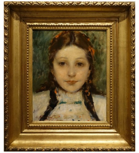 Portrait de jeune fille - Lucien Grandgérard, datée 1936