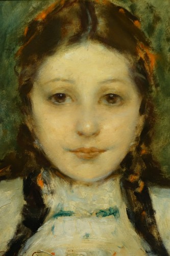 Portrait of a young girl - Lucien Grandgérard, dated 1936 - Paintings & Drawings Style Art Déco