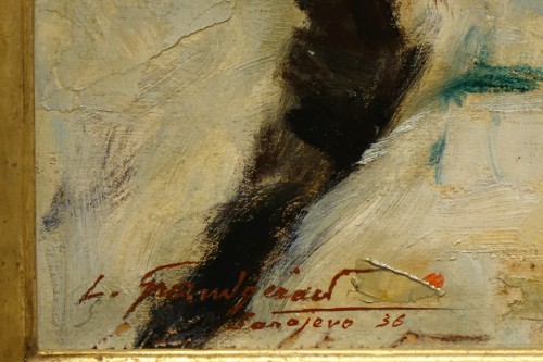 20th century - Portrait of a young girl - Lucien Grandgérard, dated 1936