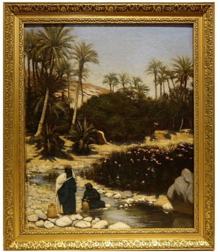 "Two Bedouin women at the bank of a wadi", E.JADIN, 1872