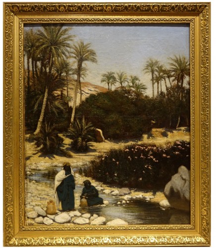 Deux bédouines au bord d'un oued - Charles Emmanuel JADIN, 1872