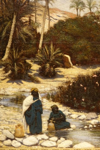 Paintings & Drawings  - &quot;Two Bedouin women at the bank of a wadi&quot;, E.JADIN, 1872