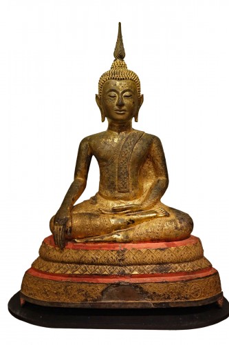 Bouddha en bronze, Thaïlande , Rattanakosin, début du 19e s.