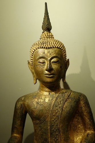 Bouddha en bronze, Thaïlande , Rattanakosin, début du 19e s. - Arts d