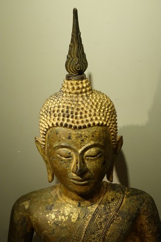 Bouddha en bronze, Thaïlande , Rattanakosin, début du 19e s. - La Crédence