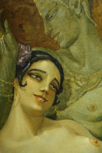 Tableaux et dessins Tableaux du XXe siècle - Jeune danseuse se reposant - A. MICHAUT, 1879-?