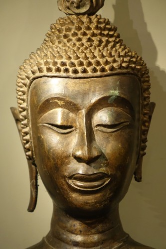  - Large Bronze Buddha, Thailand or Laos, 19th c.
