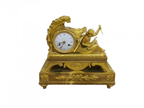 Empire clock in bronze