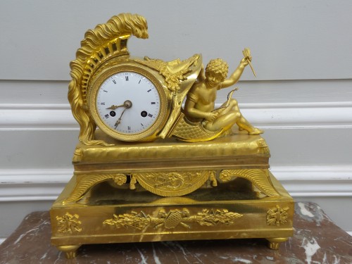 Empire clock in bronze - 