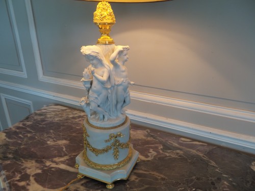 Lampe en bronze et biscuit - Napoléon III