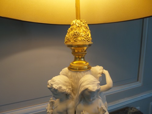 Napoléon III - Lampe en bronze et biscuit