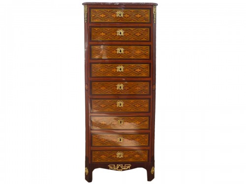 Louis XVI period Semainier with marquetry