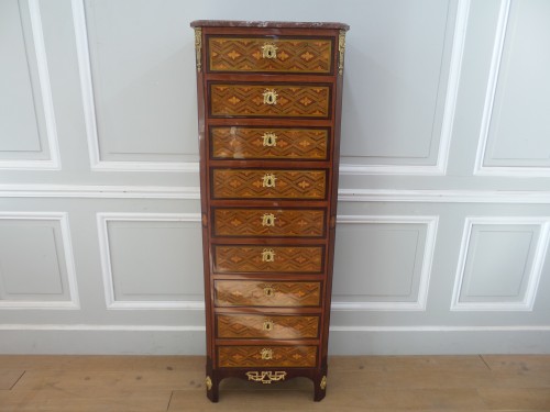 Louis XVI period Semainier with marquetry - 