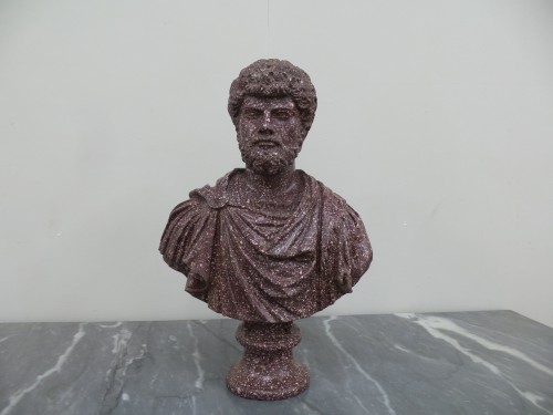 Sculpture Sculpture en Marbre - Buste En Porphyre