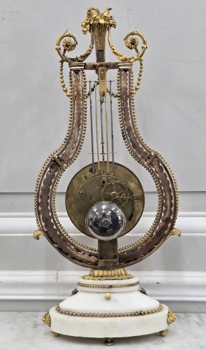 Antiquités - Pendule lyre d'époque Louis XVI