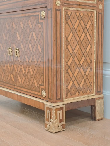 Louis XVI - Secrétaire d'époque Louis XVI estampillé Marchand