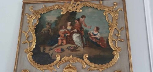 Miroirs, Trumeaux  - Trumeau d'époque Louis XV