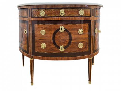 Commode demi-lune d'époque Louis XVI