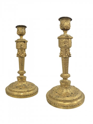 Paire de bougeoirs d'époque Napoléon III