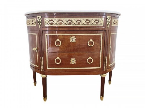 Commode demi-lune d'époque Louis XVI