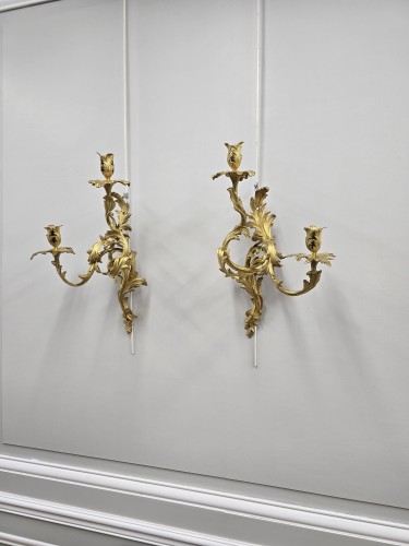 Paire d'appliques d'époque Louis XV - Luminaires Style Louis XV
