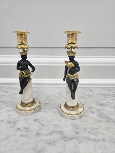 Pair of Directoire candlesticks - Lighting Style Directoire