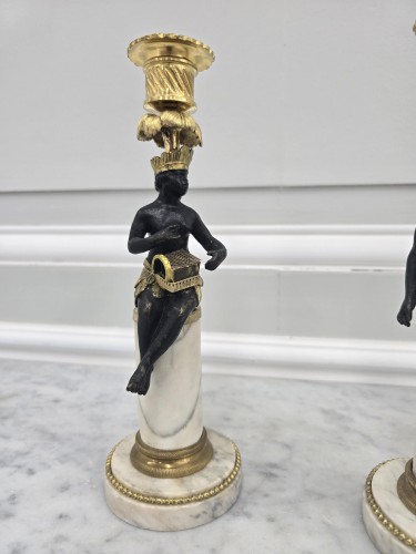 Pair of Directoire candlesticks - 