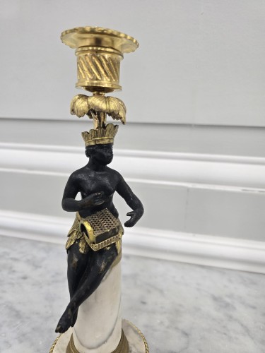 18th century - Pair of Directoire candlesticks