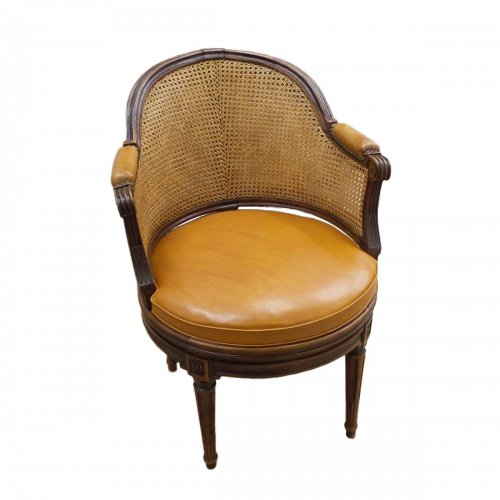 Fauteuil de bureau tournant d'époque Louis XVI, estampillé Rémy