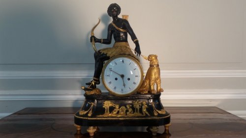 Pendule de l 'Afrique époque Restauration - Restauration - Charles X