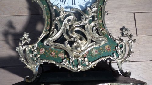 Horlogerie Cartel - Cartel d'époque Louis XV en vernis martin