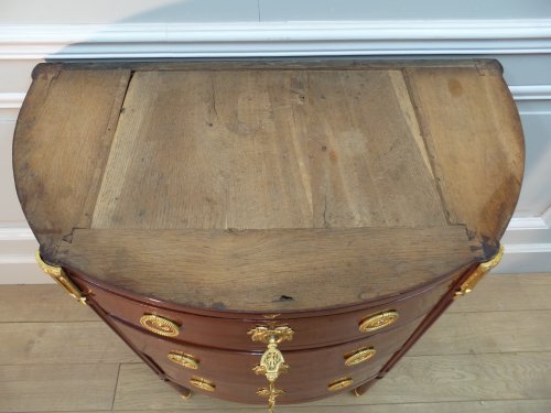 Commode demi-lune Estampillée SCHEY - Mobilier Style Louis XVI