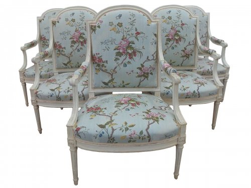 Fauteuils Louis XVI estampillés Henry Jacob