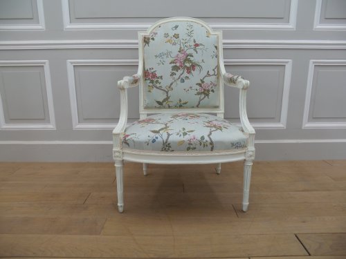 XVIIIe siècle - Fauteuils Louis XVI estampillés Henry Jacob