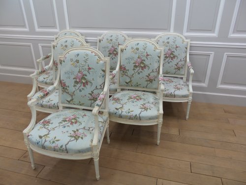 Fauteuils Louis XVI estampillés Henry Jacob - Louis XVI