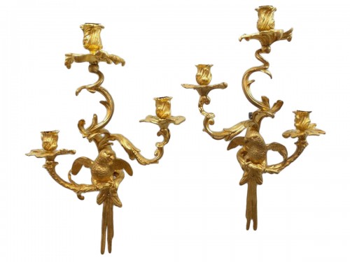 Pair of bronze sconces