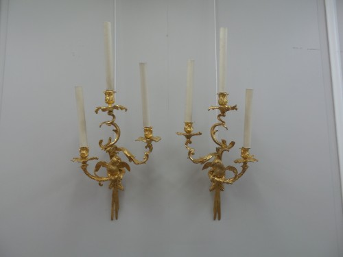 Lighting  - Pair of bronze sconces