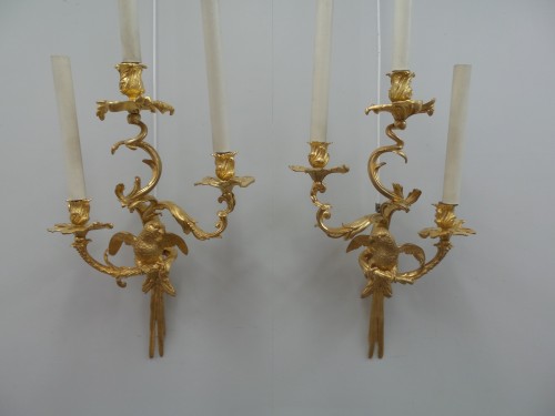 Pair of bronze sconces - 