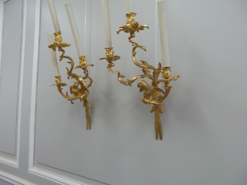 Antiquités - Pair of bronze sconces