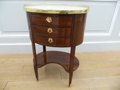 Table tambour en acajou - Mobilier Style Louis XVI