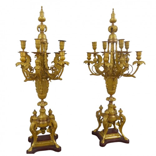 Paire de candélabres attribué à Ferdinand Barbedienne