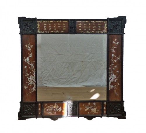 Grand miroir indochinois fin XIXe siècle