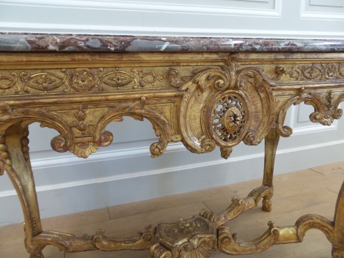 Régence - Table à gibier en bois doré d'époque Régence