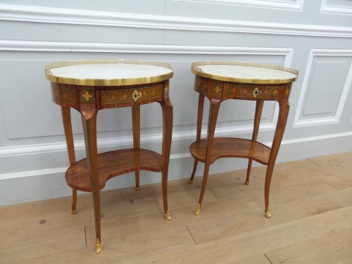 Pair of Transition tables stamped Dusautoy - 