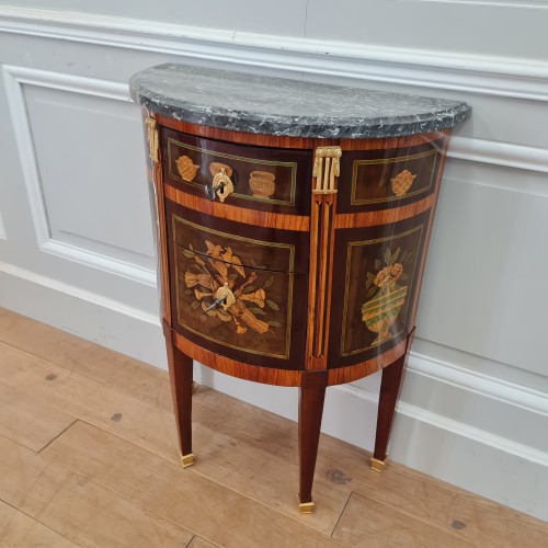 Mobilier Commode - Commode Demi-lune époque Louis XVI